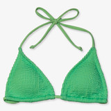 TYLER'S Women's Lily Seersucker Triangle Bikini Top in Lime Green front view