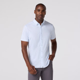 Mizzen+Main Men's Halyard Short Sleeve Dress Shirt in Washed Radial Diamond