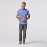 Mizzen+Main Halyard Short Sleeve Dress Shirt Cobalt Pressed Diamond front view