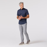 Mizzen+Main Halyard Short Sleeve Dress Shirt Navy Gem front view