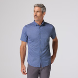 The Mizzen Main Men's Halyard Short Sleeve Dress Shirt in Cobalt