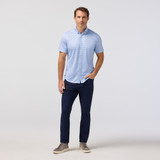 The Mizzen Main Men's Halyard Short Sleeve Dress Shirt in Coastal Fjord Palm Print