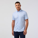 Mizzen+Main Halyard Short Sleeve Dress Shirt Cloud Blue Split Floral back view