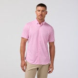 The Mizzen Main Men's Halyard Short Sleeve Dress Shirt in Pink Salt Tossed Triangle