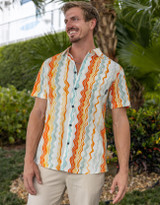 The Baja Llama Men's Roll Tides 7 Seas Button Up Shirt in Cross Your Waves