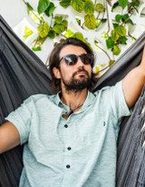 The Baja Llama Men's Roll Tides 7 Seas Button Up Shirt in Fern Green