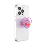 PopSockets Glitter Sugar Plum Cherry Phone Grip heart glitter design front view