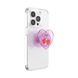 PopSockets Glitter Sugar Plum Cherry PopGrip heart glitter design front view