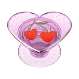 PopSockets Glitter Sugar Plum Cherry PopGrip heart glitter design flat position