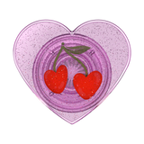PopSockets Glitter Sugar Plum Cherry Phone Grip heart glitter design expanded position
