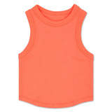 Iscream Girls' Cropped Racerback Tank Top in Deep Orange