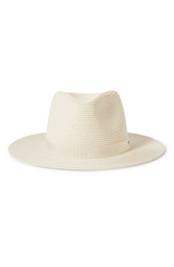 Brixton Carolina Straw Packable Wide Brim Hat in Bone
