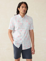 Faherty Men's Short Sleeve Breeze Shirt White detail view