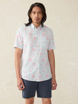 Faherty Men's Short Sleeve Breeze Shirt White side view