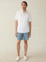 Faherty Men's Movement Monterey Short Sleeve Shirt White front view