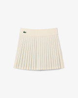 Lacoste Women's Ultra Dry Lined Tennis Skirt in white, angled view