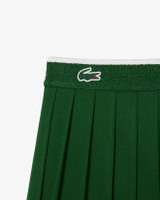 Lacoste Women's Ultra Dry Tennis Heritage Stretch Skirt in Green/Flour