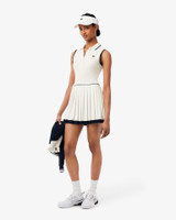 Lacoste Women's Ultra Dry Tennis Heritage Dress in Flour/Navy
