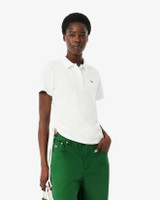 Lacoste Women's Slim Fit Adjustable Piqué Polo White alternate angle