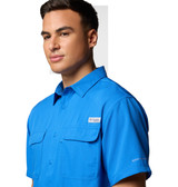 The Columbia Men's PFG Backwater Shirt in Vivid Blue