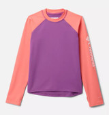 Columbia Girls' Sandy Shores Long Sleeve Sunguard Shirt Razzle Hot Coral front