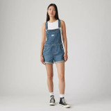 Levi's Women's Vintage Shortalls Medium Wash strap detail