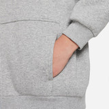 Nike Girls' Sportswear Club Fleece Oversized Full Zip Hoodie in Dark Grey Heather close-up