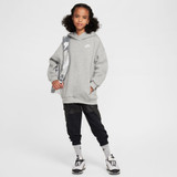Nike Sportswear Club Fleece Oversized Hoodie Dark Grey Heather back view