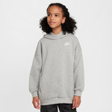 Nike Sportswear Club Fleece Oversized Pull Over Hoodie in Dark Grey Heather