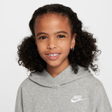 Nike Sportswear Club Fleece Oversized Hoodie Dark Grey Heather lifestyle view