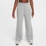 Nike Sportswear Girls' Club Fleece Wide Length Pants in Dark Grey front view