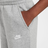 Nike Sportswear Girls' Club Fleece Wide Length Pants in Dark Grey side view