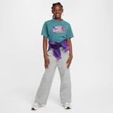 Nike Sportswear Girls' Club Fleece Wide Length Pants in Dark Grey