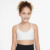 Nike Girls' Indy Sports Bra in White front view