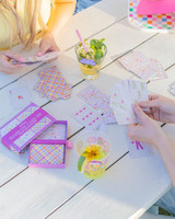 Packed Party Game On Playing Cards Set pink card detail