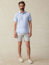 Faherty Men's Movement Polo Blue Stripe front view
