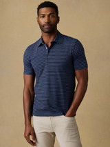 Faherty Men's Movement Polo Ravine Waters Stripe detail