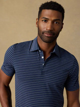 Faherty Men's Movement Polo Ravine Waters Stripe back view