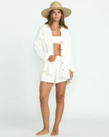 Billabong Women's Sweet Swell Long Sleeve Shirt in Salt Crystal