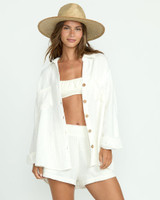 Billabong Women's Sweet Swell Long Sleeve Shirt in Salt Crystal