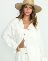 Billabong Women's Sweet Swell Long Sleeve Shirt in Salt Crystal