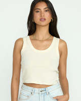 Billabong Women's Rerun Tank Top in White Cap
