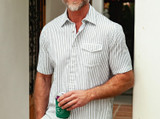 The Criquet Men's Performance Pearl Snap Shirt in Sage