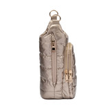 Wanderfull Handle Hydrobag in Gold Shiny, zipped side view