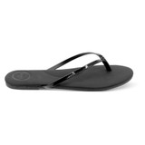 Soléi Sea Women's Indie Patent Flip Flop Sandals in Black