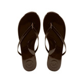 Soléi Sea Women's Indie Patent Flip Flop Sandals in Walnut