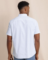 Southern Tide Men's Anchors Away Short Sleeve Sportshirt Dazzling Blue front view