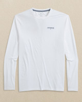 Southern Tide Men's Oars and Stripes Performance Long Sleeve Tee White front view