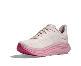 The Hoka Women's Clifton 10 Running Shoes in Rose Creme and Dried Rose