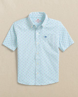 Southern Tide Boys' Anchors Away Sportshirt Light Blue back